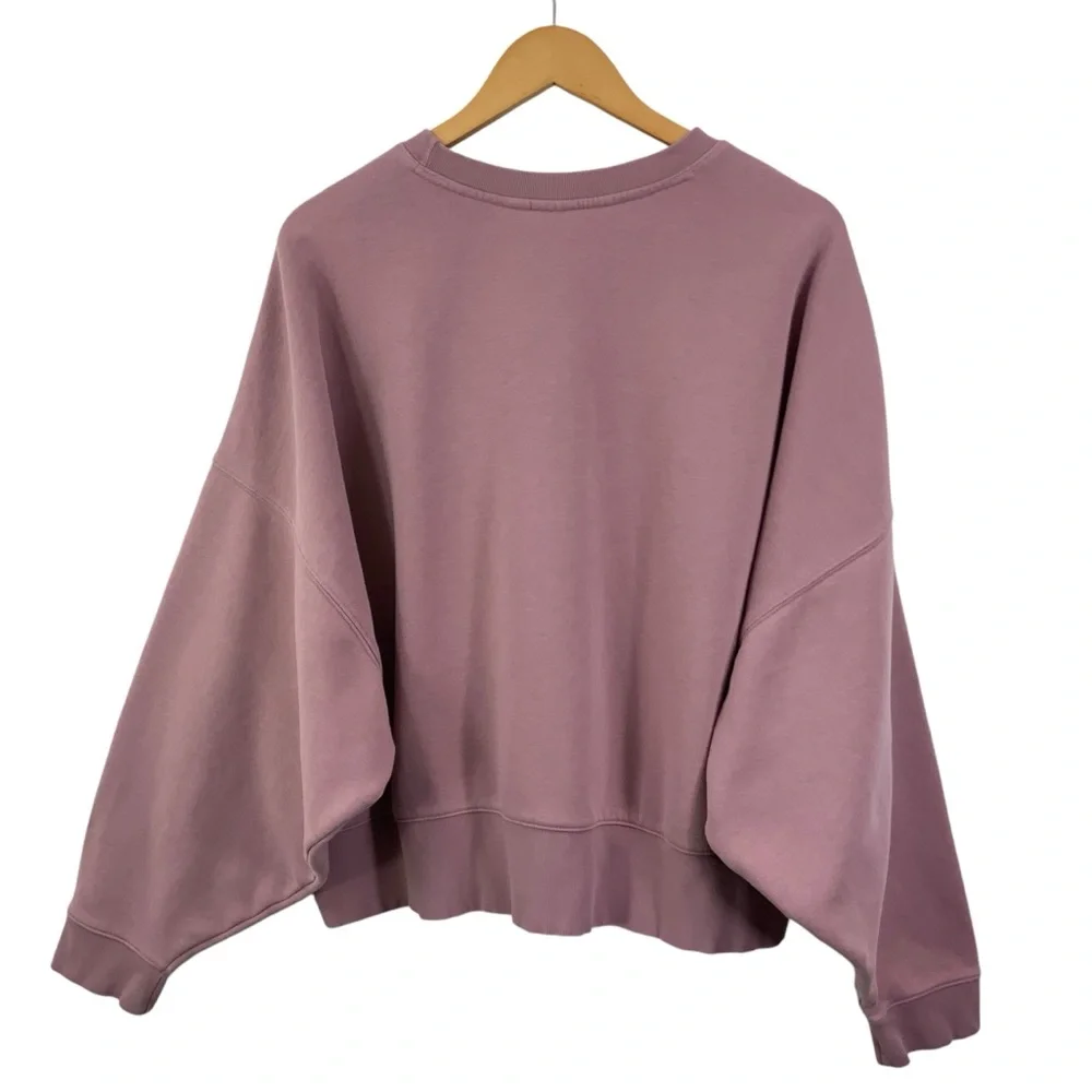 ADIDAS ORIGINALS Size XL Sweatshirt Cropped Loose Fit Magic Mauve Oversized C18 - Picture 5 of 10